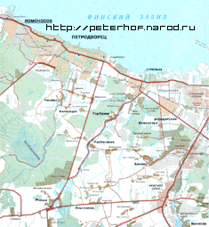 Карта окрестностей Петергофа